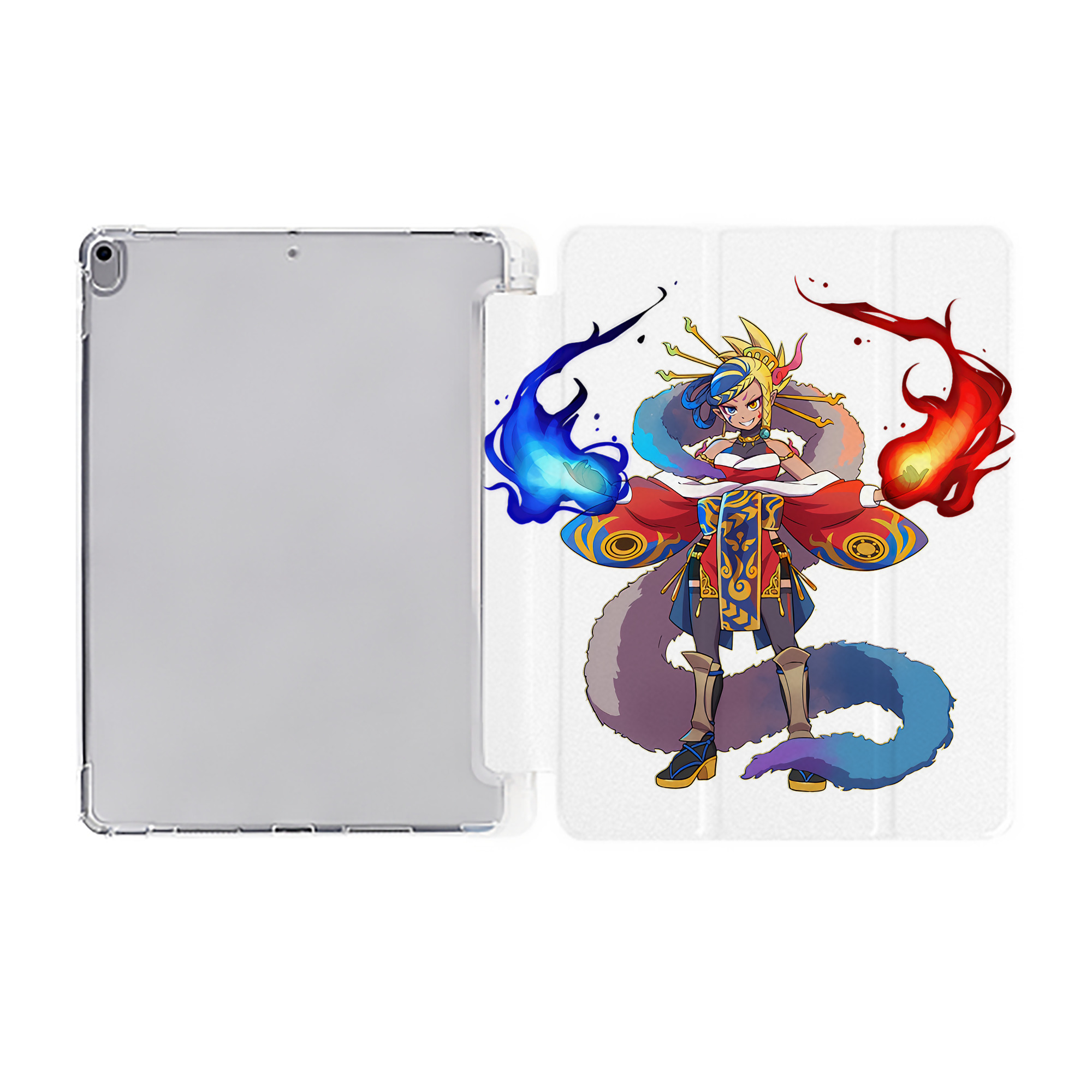 （画像用） 妖怪ウォッチ Yo-kai Watch IPad ケース ペン収納付き 三つ折りスタンド PUレザー×シリコン 対応機種9.5/10.5/10.9インチ